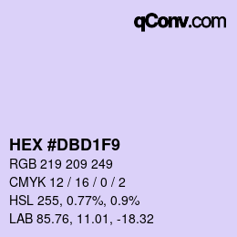カラーコード: HEX #DBD1F9 | qconv.com
