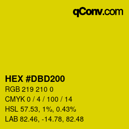 Color code: HEX #DBD200 | qconv.com