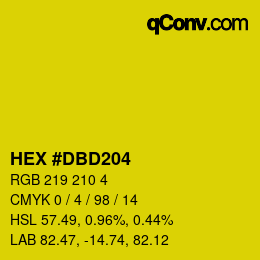 カラーコード: HEX #DBD204 | qconv.com