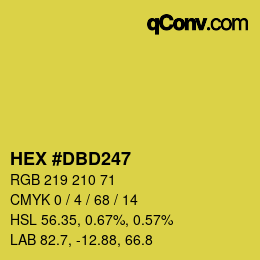 カラーコード: HEX #DBD247 | qconv.com