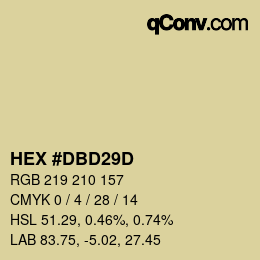 Color code: HEX #DBD29D | qconv.com