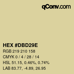 Color code: HEX #DBD29E | qconv.com