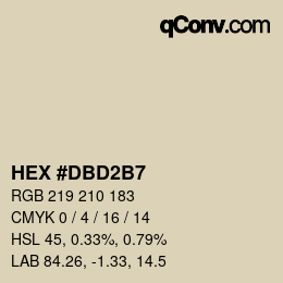 Color code: HEX #DBD2B7 | qconv.com