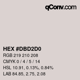 カラーコード: HEX #DBD2D0 | qconv.com