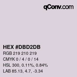 颜色代码: HEX #DBD2DB | qconv.com