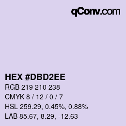 カラーコード: HEX #DBD2EE | qconv.com