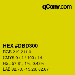 Color code: HEX #DBD300 | qconv.com