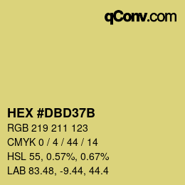 颜色代码: HEX #DBD37B | qconv.com