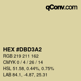 Color code: HEX #DBD3A2 | qconv.com