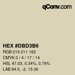 Color code: HEX #DBD3B6 | qconv.com