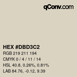 Color code: HEX #DBD3C2 | qconv.com