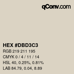 Color code: HEX #DBD3C3 | qconv.com