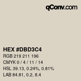 Color code: HEX #DBD3C4 | qconv.com
