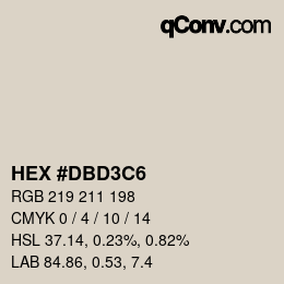 Color code: HEX #DBD3C6 | qconv.com