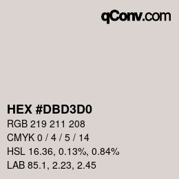 Color code: HEX #DBD3D0 | qconv.com