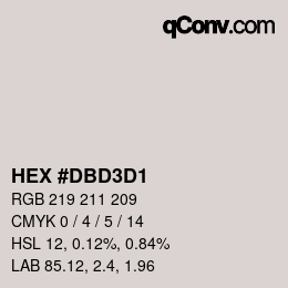 Color code: HEX #DBD3D1 | qconv.com