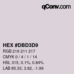 Color code: HEX #DBD3D9 | qconv.com