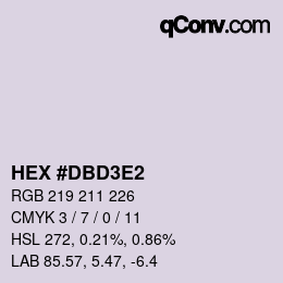 カラーコード: HEX #DBD3E2 | qconv.com