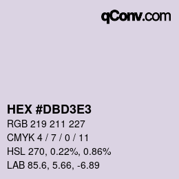 Color code: HEX #DBD3E3 | qconv.com