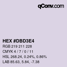 Color code: HEX #DBD3E4 | qconv.com