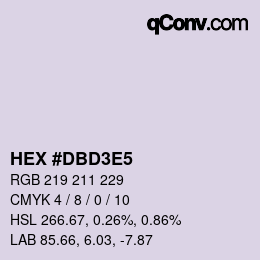 Color code: HEX #DBD3E5 | qconv.com