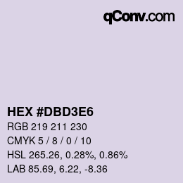 カラーコード: HEX #DBD3E6 | qconv.com