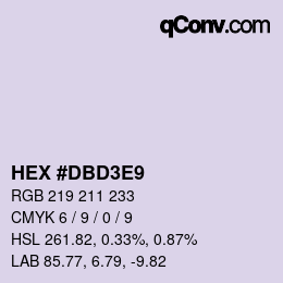 Color code: HEX #DBD3E9 | qconv.com
