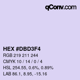 Código de color: HEX #DBD3F4 | qconv.com