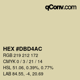 カラーコード: HEX #DBD4AC | qconv.com