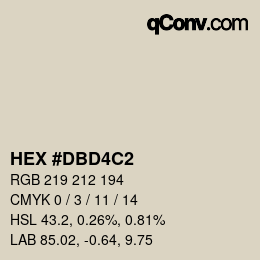 カラーコード: HEX #DBD4C2 | qconv.com