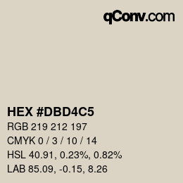 カラーコード: HEX #DBD4C5 | qconv.com