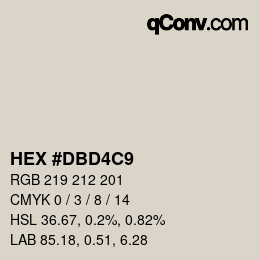 Farbcode: HEX #DBD4C9 | qconv.com