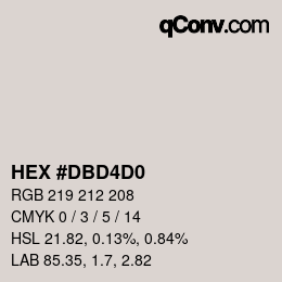 Color code: HEX #DBD4D0 | qconv.com