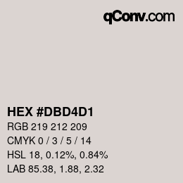 Color code: HEX #DBD4D1 | qconv.com