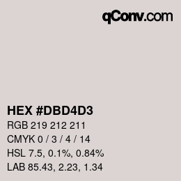 颜色代码: HEX #DBD4D3 | qconv.com