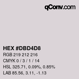 カラーコード: HEX #DBD4D8 | qconv.com