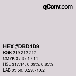 カラーコード: HEX #DBD4D9 | qconv.com