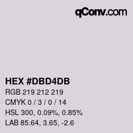 Farbcode: HEX #DBD4DB | qconv.com