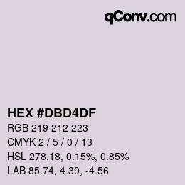 カラーコード: HEX #DBD4DF | qconv.com