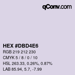 カラーコード: HEX #DBD4E6 | qconv.com