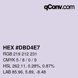 カラーコード: HEX #DBD4E7 | qconv.com