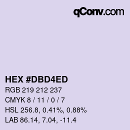 颜色代码: HEX #DBD4ED | qconv.com