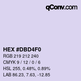 カラーコード: HEX #DBD4F0 | qconv.com