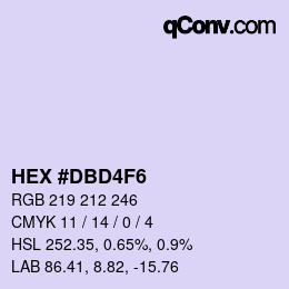 Color code: HEX #DBD4F6 | qconv.com
