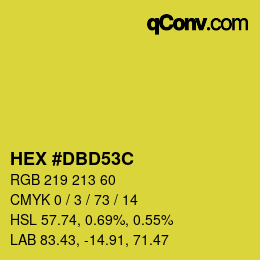 Color code: HEX #DBD53C | qconv.com