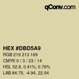 Color code: HEX #DBD5A9 | qconv.com