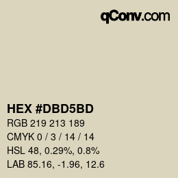 Color code: HEX #DBD5BD | qconv.com