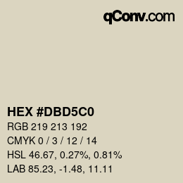 Color code: HEX #DBD5C0 | qconv.com