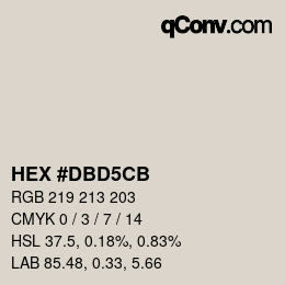 Color code: HEX #DBD5CB | qconv.com