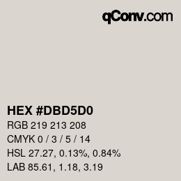 カラーコード: HEX #DBD5D0 | qconv.com